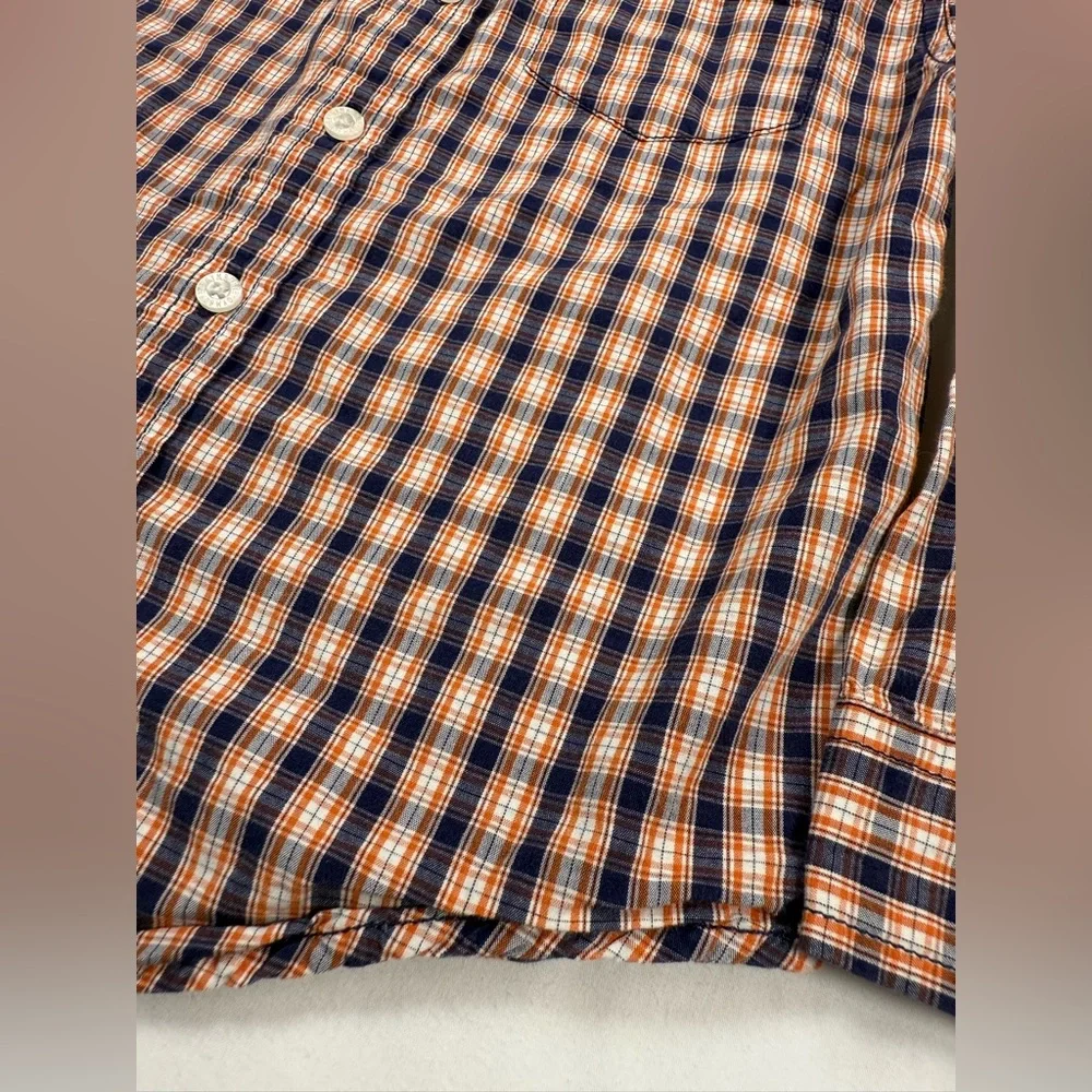 VINTAGE GYMBOREE Boys Y2K Trailblazer‎ Plaid Button Down Shirt Large 5 Rustic